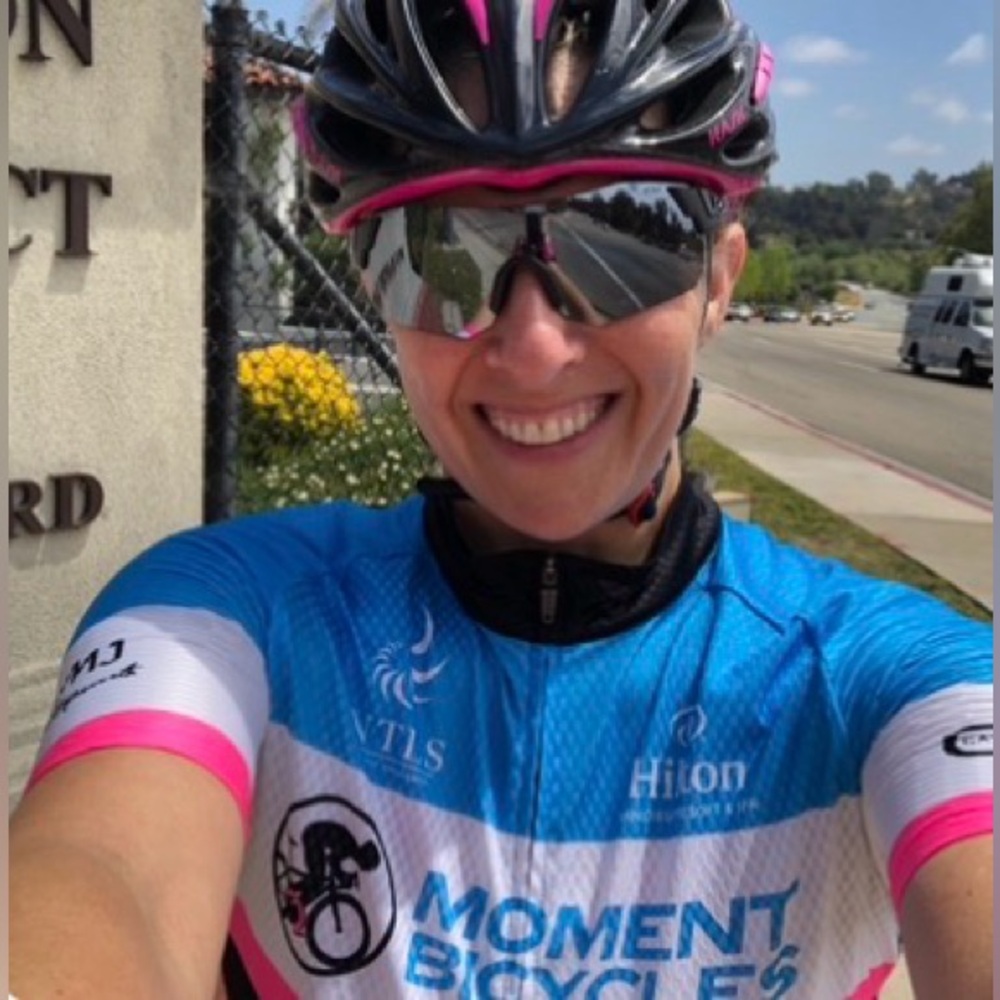Women's Cycling Jersey - Blue, Pink, Black - Picture 8 of 8